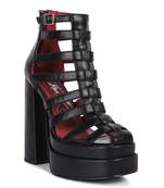 Black Rielle High Platfrom Cage Bootie Sandal