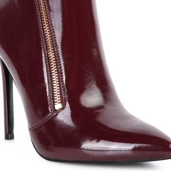 Burgundy Mania Patent Pu High Heeled Ankle Boot 4