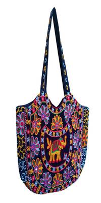 Sutliyan Handcrafted Ahmedabadi Black Shoulder Matka Bag for Women/Girls (16 * 20 Inch) 2