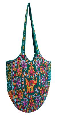 Sutliyan Handcrafted Ahmedabadi Green Shoulder Matka Bag for Women/Girls (16 * 20 Inch) 2