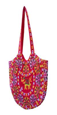 Sutliyan Handcrafted Ahmedabadi Red Shoulder Matka Bag for Women/Girls (16 * 20 Inch) 1