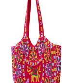 Sutliyan Handcrafted Ahmedabadi Red Shoulder Matka Bag for Women/Girls (16 * 20 Inch)