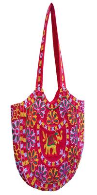 Sutliyan Handcrafted Ahmedabadi Red Shoulder Matka Bag for Women/Girls (16 * 20 Inch) 2
