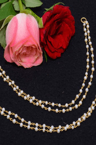 Designer 2 Line Pearl Earchain or kan chain Ear Support Earrings pearl hair accessories