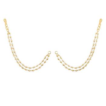 Designer 2 Line Pearl Earchain or kan chain Ear Support Earrings pearl hair accessories 2