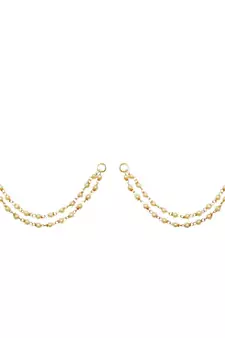 Designer 2 Line Pearl Earchain or kan chain Ear Support Earrings pearl hair accessories