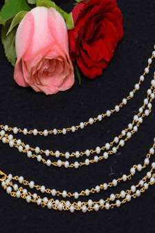 Designer 3 Line Pearl Earchain or kan chain Ear Support Earrings pearl hair accessories