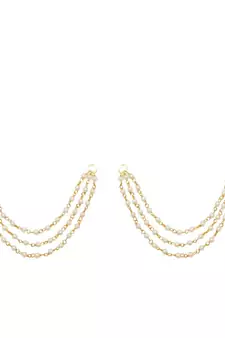 Designer 3 Line Pearl Earchain or kan chain Ear Support Earrings pearl hair accessories