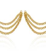 Designer 3 Line Golden Ball Earchain or kan chain Ear Support Earrings pearl hair accessories