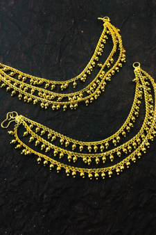 Designer 3 Line Pearl Earchain or kan chain Ear Support Earrings pearl hair accessories