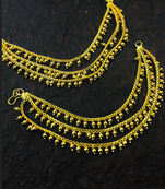 Designer 3 Line Pearl Earchain or kan chain Ear Support Earrings pearl hair accessories