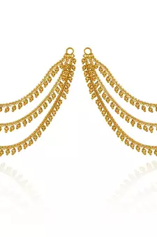 Designer 3 Line Pearl Earchain or kan chain Ear Support Earrings pearl hair accessories