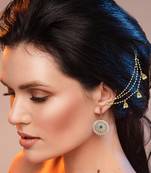 Designer 3 Line Pearl jhumki Earchain or kan chain Ear Support Earrings pearl hair accessories