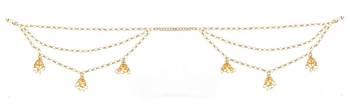 Designer 3 Line Pearl jhumki Earchain or kan chain Ear Support Earrings pearl hair accessories 2