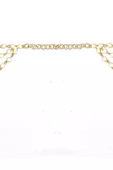 Designer 3 Line Pearl jhumki Earchain or kan chain Ear Support Earrings pearl hair accessories
