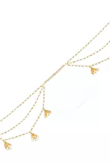 Designer 3 Line Pearl jhumki Earchain or kan chain Ear Support Earrings pearl hair accessories