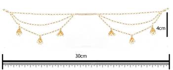 Designer 3 Line Pearl jhumki Earchain or kan chain Ear Support Earrings pearl hair accessories 4