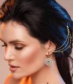 Designer 3 Line Pearl Earchain or kan chain Ear Support Earrings pearl hair accessories