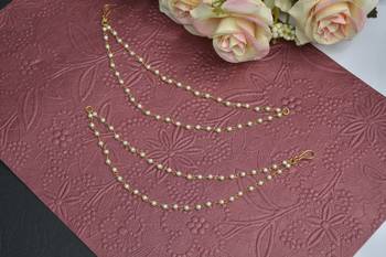 Designer 2 Line Pearl Earchain or kan chain Ear Support Earrings pearl hair accessories 1