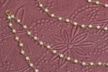 Designer 2 Line Pearl Earchain or kan chain Ear Support Earrings pearl hair accessories 2
