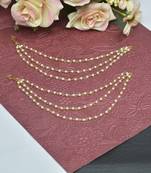 Designer 3 Line Pearl Earchain or kan chain Ear Support Earrings pearl hair accessories