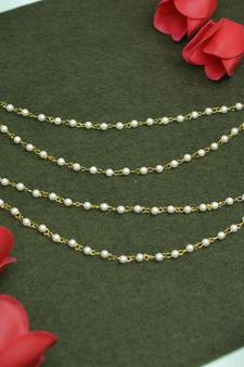 Designer 2 Line Pearl Earchain or kan chain Ear Support Earrings pearl hair accessories