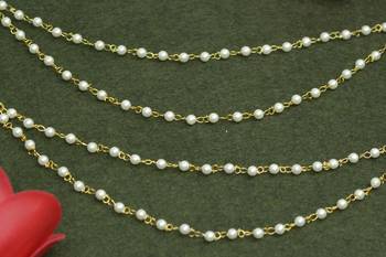 Designer 2 Line Pearl Earchain or kan chain Ear Support Earrings pearl hair accessories 2