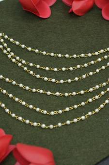 Designer 3 Line Pearl Earchain or kan chain Ear Support Earrings pearl hair accessories