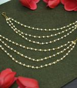 Designer 3 Line Pearl Earchain or kan chain Ear Support Earrings pearl hair accessories