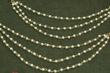 Designer 3 Line Pearl Earchain or kan chain Ear Support Earrings pearl hair accessories 2