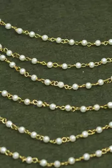 Designer 3 Line Pearl Earchain or kan chain Ear Support Earrings pearl hair accessories