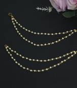 Designer 2 Line Pearl Earchain or kan chain Ear Support Earrings pearl hair accessories