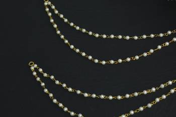 Designer 2 Line Pearl Earchain or kan chain Ear Support Earrings pearl hair accessories 2
