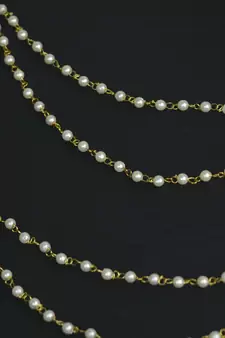 Designer 2 Line Pearl Earchain or kan chain Ear Support Earrings pearl hair accessories
