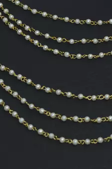 Designer 3 Line Pearl Earchain or kan chain Ear Support Earrings pearl hair accessories