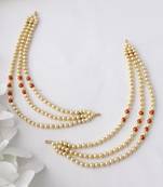 Designer 3 Line Pearl Earchain or kan chain Ear Support Earrings pearl hair accessories
