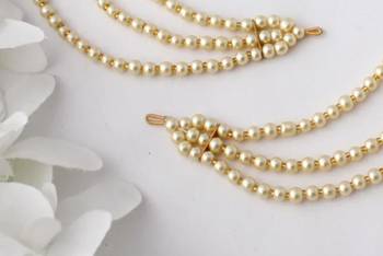 Designer 3 Line Pearl Earchain or kan chain Ear Support Earrings pearl hair accessories 2