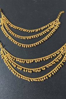 Designer 3 Line Pearl Earchain or kan chain Ear Support Earrings pearl hair accessories