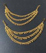 Designer 3 Line Pearl Earchain or kan chain Ear Support Earrings pearl hair accessories