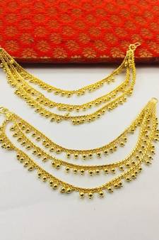 Designer 3 Line Pearl Earchain or kan chain Ear Support Earrings pearl hair accessories