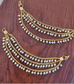 Designer 3 Line Pearl Earchain or kan chain Ear Support Earrings pearl hair accessories