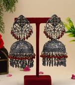 Maroon jhumkas