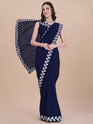 Dark-Teal Embroidered Georgette Salwar 2