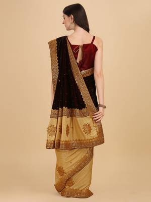 Olive woven jacquard semi stitched lehenga 2
