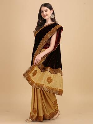 Olive woven jacquard semi stitched lehenga 3
