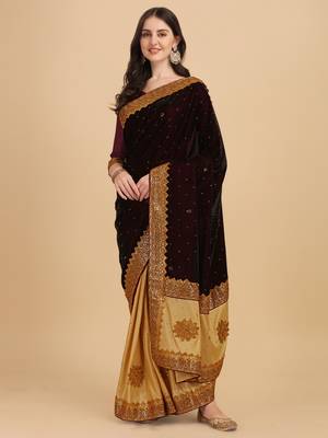 Blue woven jacquard semi stitched lehenga 1