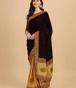 Blue woven jacquard semi stitched lehenga