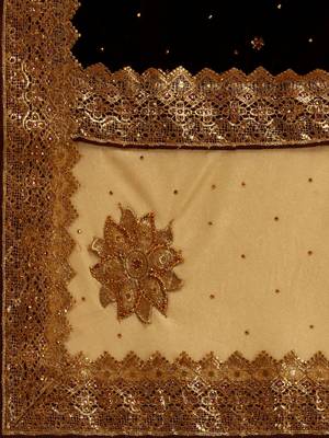 Olive woven jacquard semi stitched lehenga 5