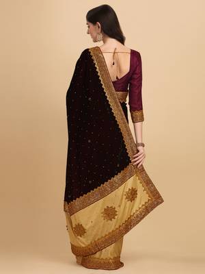 Blue woven jacquard semi stitched lehenga 2