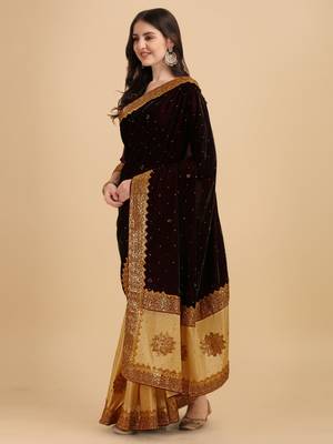Blue woven jacquard semi stitched lehenga 3